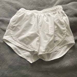 White Nike shorts